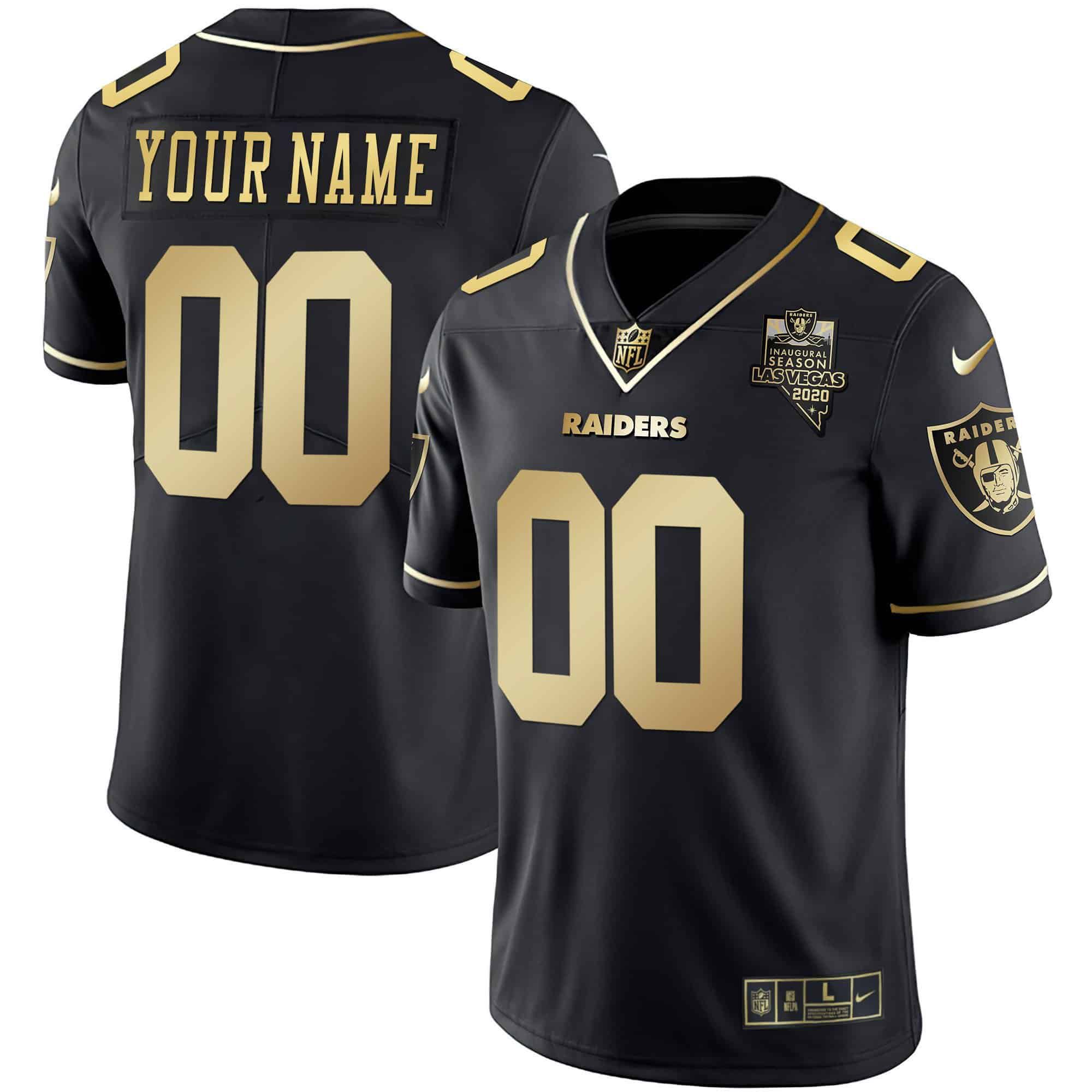 Men Oakland Raiders 2024 Nike Vapor Black Gold & Black Inverted Limited Custom NFL Jersey style 1->customized nfl jersey->Custom Jersey